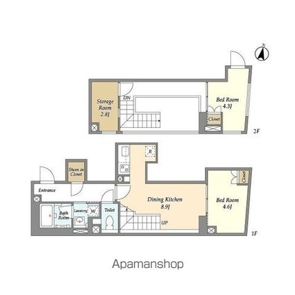 コンフォリア本駒込一丁目[2SDK/62m2]の間取図