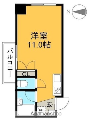 アドヴァンス６１０[1R/26m2]の間取図