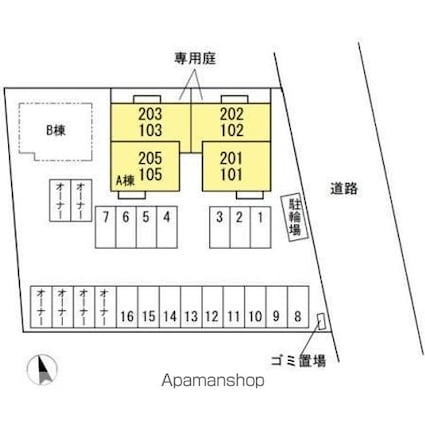 ラ・ルミエール[1LDK/43.09m2]の配置図