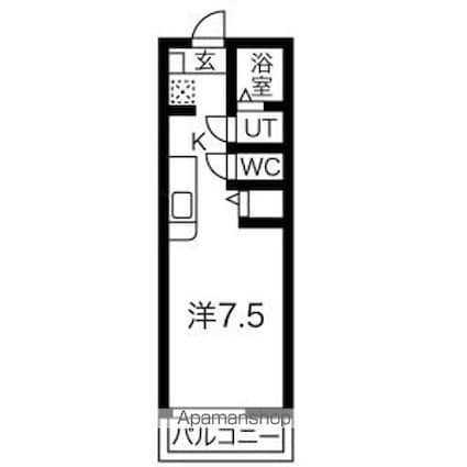 スペチアーレ[1K/24.22m2]の間取図