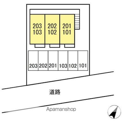 エクセルタムラＡ[1K/26.57m2]の配置図