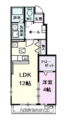 ソレイユ[1LDK/42.84m2]の間取図