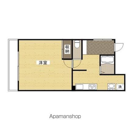 広島県広島市西区己斐本町１丁目[1K/37.68m2]の間取図
