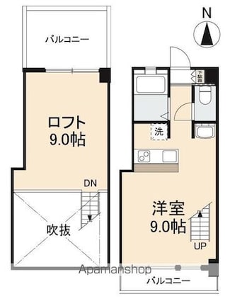 コリドールエスト[1R/40.39m2]の間取図