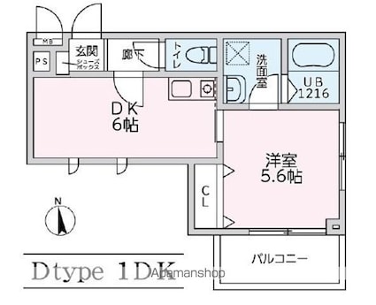 東京都中野区中野１丁目[1DK/30.37m2]の間取図