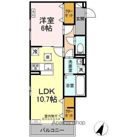 日野市東平山のアパートの間取り