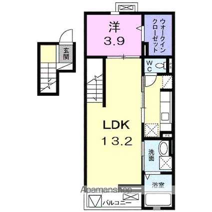 グランド　ヒル壱番館[1LDK/44.63m2]の間取図