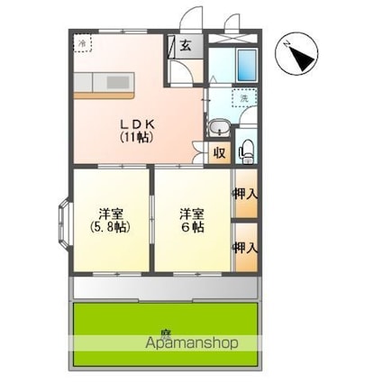 クォリティーハイム和[2LDK/51.66m2]の間取図