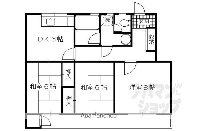 一言寺団地 Aー2棟の間取り写真