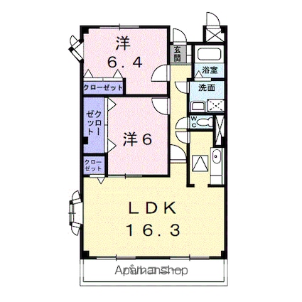 和歌山県和歌山市紀三井寺[2LDK/66.81m2]の間取図