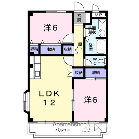 松戸市松飛台のマンションの間取り