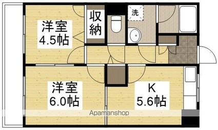 ラソーレ・ウラカミ[2K/44.8m2]の間取図
