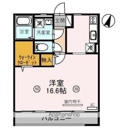 夢咲きの里　Ｄ[1R/40.36m2]の間取図