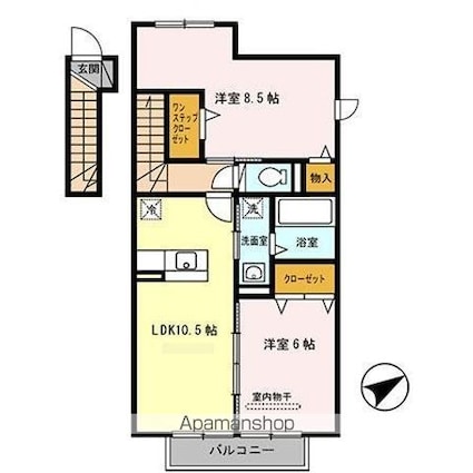 和歌山県和歌山市野崎[2LDK/61.56m2]の間取図