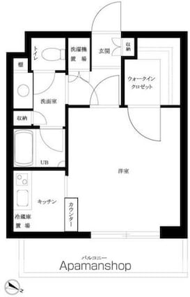 ルーブル学芸大学五番館[1K/30.8m2]の間取図