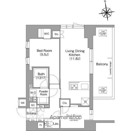 コンフォリア・リヴ西大島ＳＯＵＴＨ[2LDK/52.15m2]の間取図