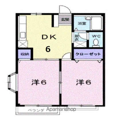 ドリームハイツ[2DK/39.74m2]の間取図