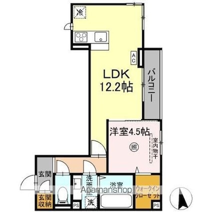 Ｓｅｒｅｎｖｉｔａ　ｅａｓｔ（セレウィータ　イースト）[1LDK/42.83m2]の間取図