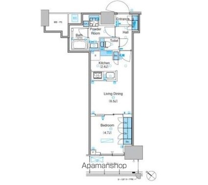 パークアクシス豊洲キャナル[1LDK/38.79m2]の間取図