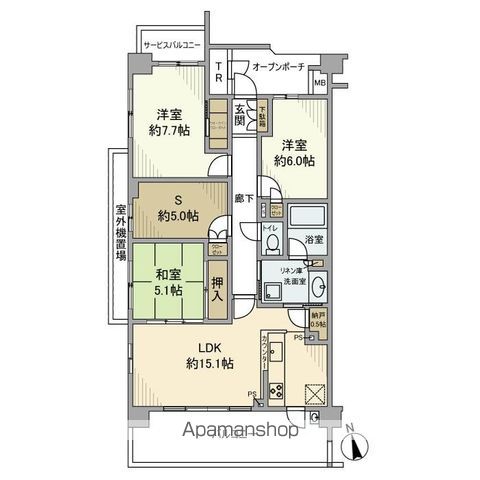 プラウド柏ディアージュ 201 ｜ 千葉県柏市旭町４丁目11-45（賃貸マンション3SLDK・2階・87.26㎡） その2