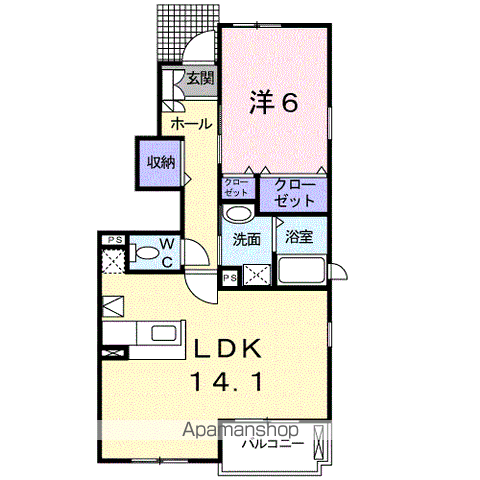 小平市上水南町のアパートの間取り