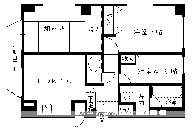 下鴨夜光町マンションの間取り写真