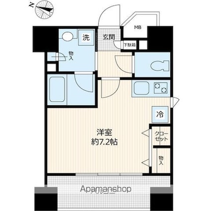ナビウス東日本橋１番館[1R/20.49m2]の間取図