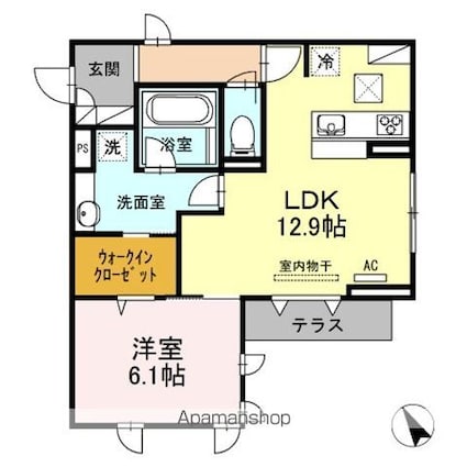 ＤーＲｅｓｉｄｅｎｃｅ御船町[1LDK/50.61m2]の間取図