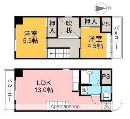 ＬＢ－１[2LDK/53.6m2]の間取図