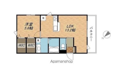 Ｎｏｉｒ[1LDK/49.45m2]の間取図