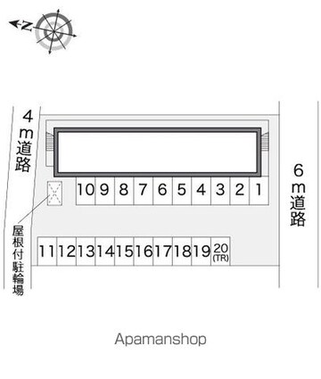 レオパレスサントラップヨコウチ[1K/20.28m2]の配置図