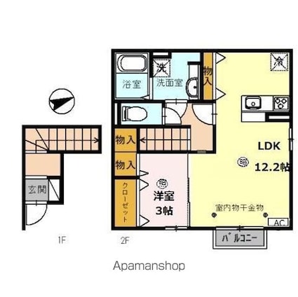 アスコット[1LDK/46.16m2]の間取図