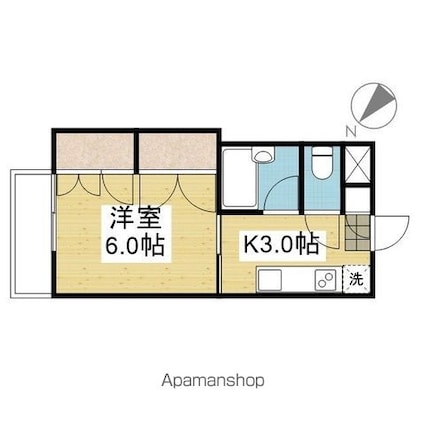 ＡＱＵＡＭＡＲＩＮＥ　ＵＭ[1K/21.42m2]の間取図