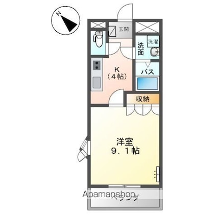 ルナ・アルカディア参番館[1K/30.96m2]の間取図
