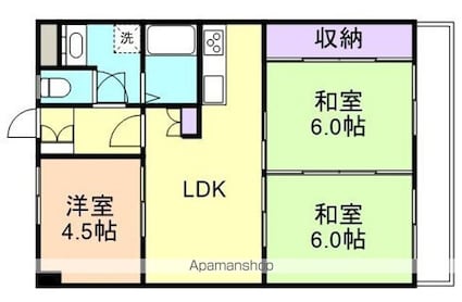 グリーンヒル[3LDK/62.28m2]の間取図