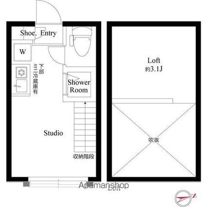 ハーモニーテラス高井戸西[1R/10.53m2]の間取図