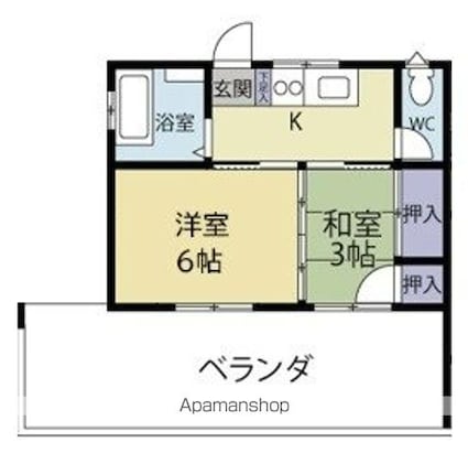 クロノス西立川[2K/30.5m2]の間取図