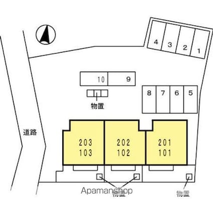 セジュール中道[2LDK/70.43m2]の配置図