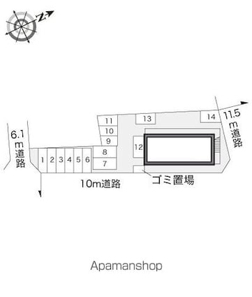 レオパレス本荘西[1K/20.37m2]の配置図