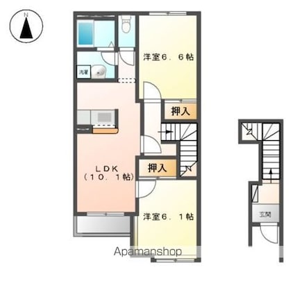トゥインクル　ＥＶＡＴＡ　Ｂ棟[2LDK/55.14m2]の間取図