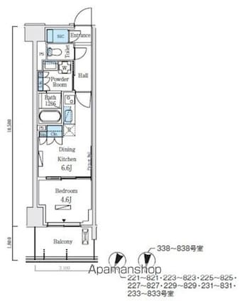 ロイヤルパークス赤羽ノース[1DK/32.55m2]の間取図