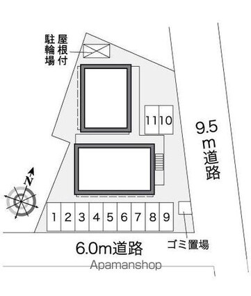 レオパレス彩[1K/22.35m2]の配置図