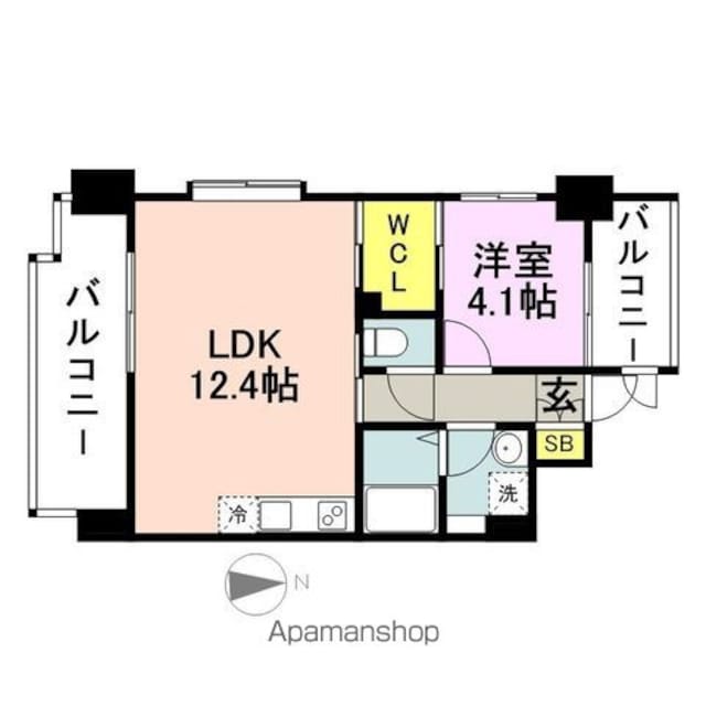 ｓｈｏ　ｓｔｙｌｅ　ＨＡＫＡＴＡ[1LDK/41.44m2]の間取図