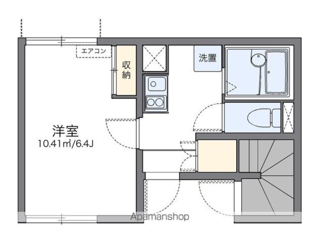 和歌山県和歌山市手平４丁目[1K/21.2m2]の間取図