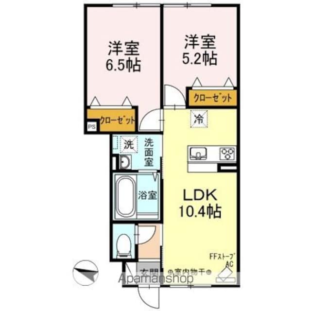エパティーク[2LDK/49.58m2]の間取図