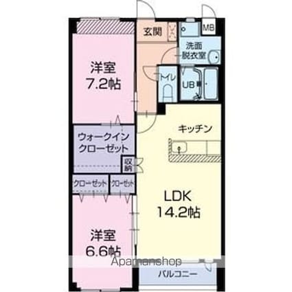 Ｐｌａｎｄｏｒ　Ｏｎｅ[2LDK/67.7m2]の間取図