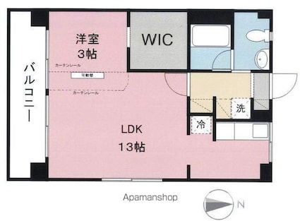 クレール湯渡[1LDK/38.88m2]の間取図