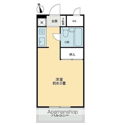 メゾンド西宝町[1R/20.72m2]の間取図
