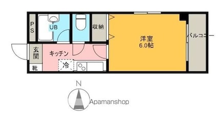 東京都杉並区高円寺北２丁目[1K/19.4m2]の間取図
