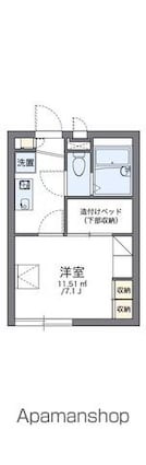 レオパレスデュオ　Ｋ＆Ｉ[1K/19.87m2]の間取図